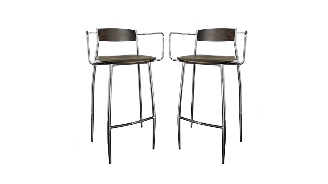Conjunto de 2 taburetes Baba de 76 cm de altura con reposabrazos
