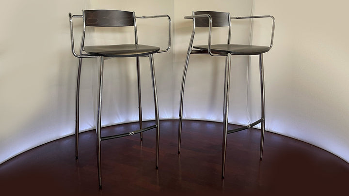 Conjunto de 2 taburetes Baba de 76 cm de altura con reposabrazos