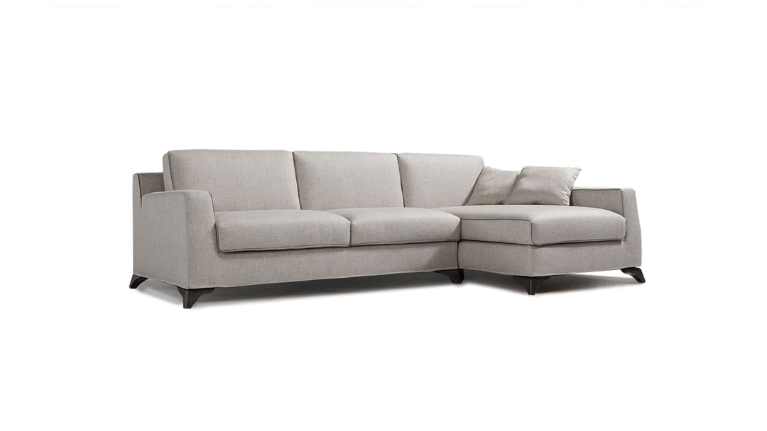 Sofá esquinero modular Kris 292 cm - Tejido viscosa/lino beige claro