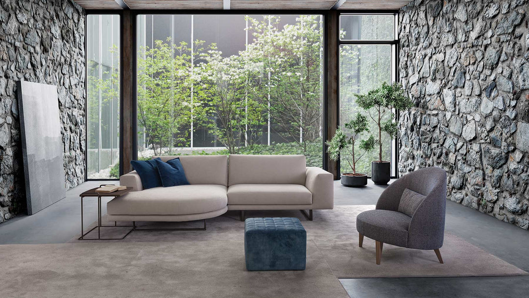 Sofá esquinero de lujo de 270 cm - Tejido beige claro