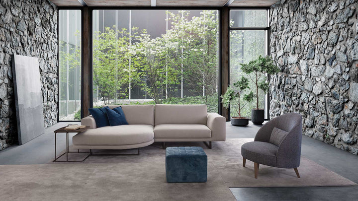 Sofá esquinero de lujo de 270 cm - Tejido beige claro