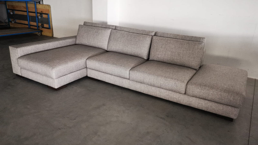 Sofá esquinero modular Shade de 335 cm - Tejido gris claro