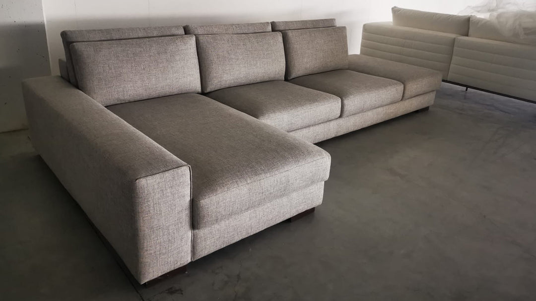 Sofá esquinero modular Shade de 335 cm - Tejido gris claro