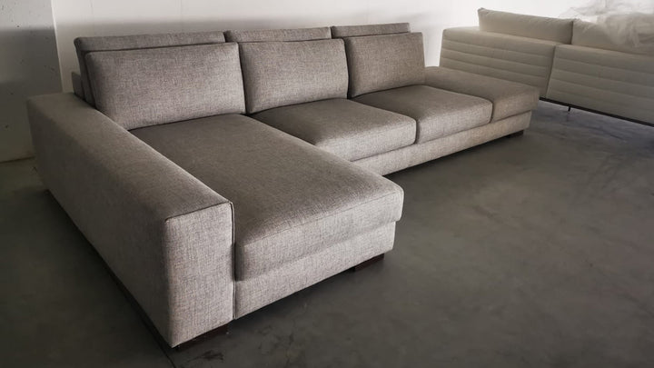 Sofá esquinero modular Shade de 335 cm - Tejido gris claro