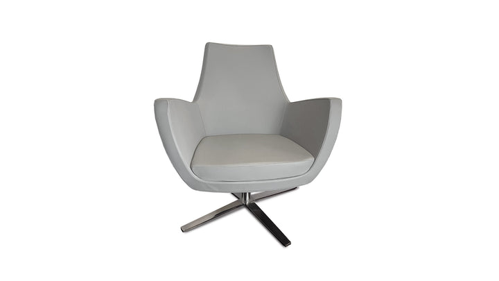 Sillón giratorio Silvi - cuero gris