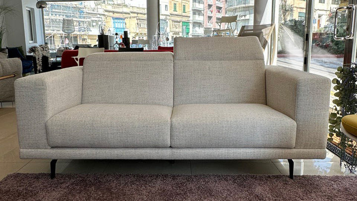 Andy 2.5 seater sofa - beige/white fabric