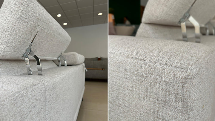 Andy 2.5 seater sofa - beige/white fabric