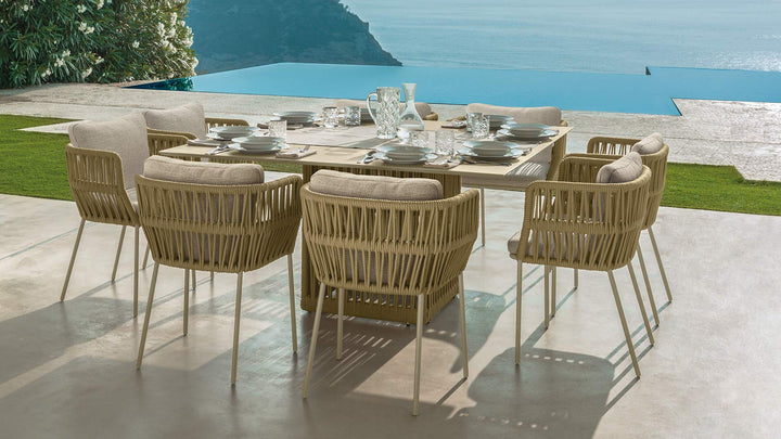 Cliff outdoor table - Rope beige, top beige