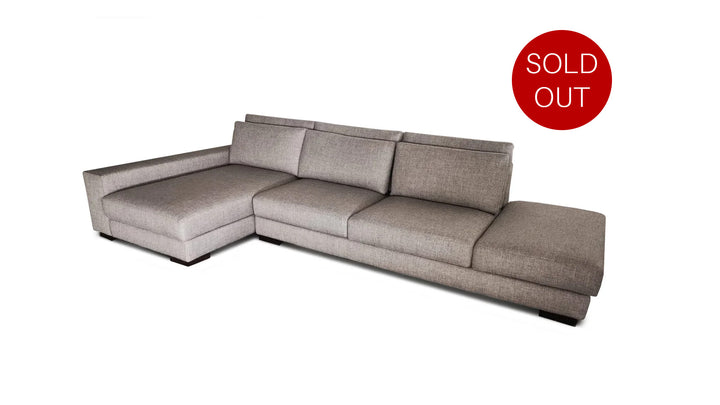 Shade Divano angolare componibile di 335cm - Tessuto grigio chiaro